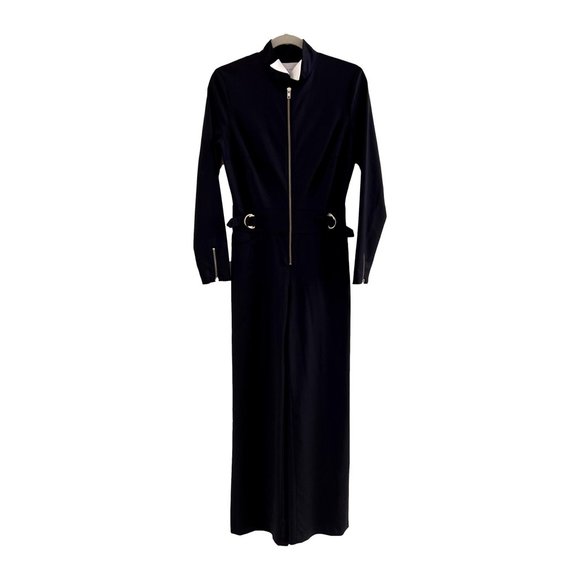 carolina ritzler Pants - Carolina Ritzler Paris Tina Navy Blue Zip Front Jumpsuit French SZ 36 US 4 NWOT